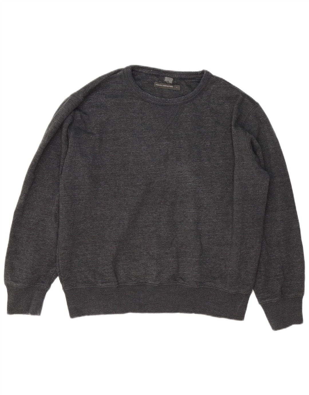 Γαλλικό Connection Ανδρικό Φούτερ Jumper Μεγάλο Γκρι Βαμβακερό