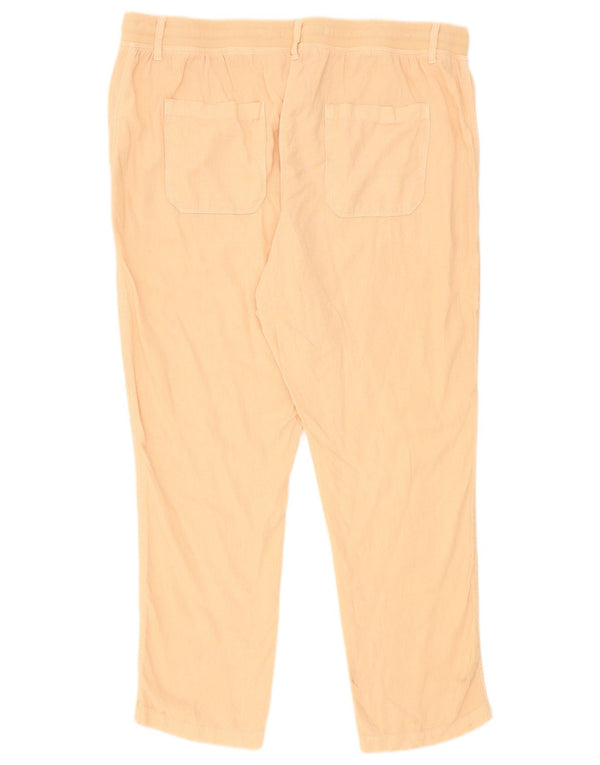 Marks & Spencer Γυναικεία Slim Casual Παντελόνια UK 16 Large W36 L28 Pink Linen