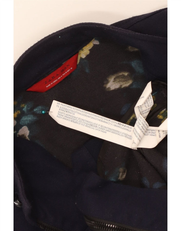 Ανδρικό μπουφάν ZARA Bomber UK 38 Medium Navy Blue Polyester