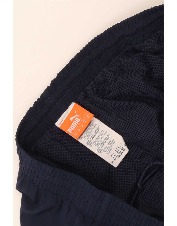 Puma Mens Italia Tracksuit Trousers Medium Navy Blue Colorblock Polyester