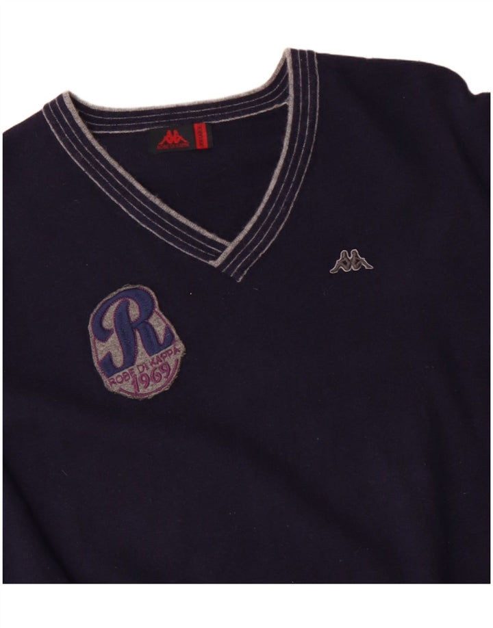 KAPPA Ανδρικό πουλόβερ γραφικό V-Neck Jumper 2XL Navy Blue Cashmere