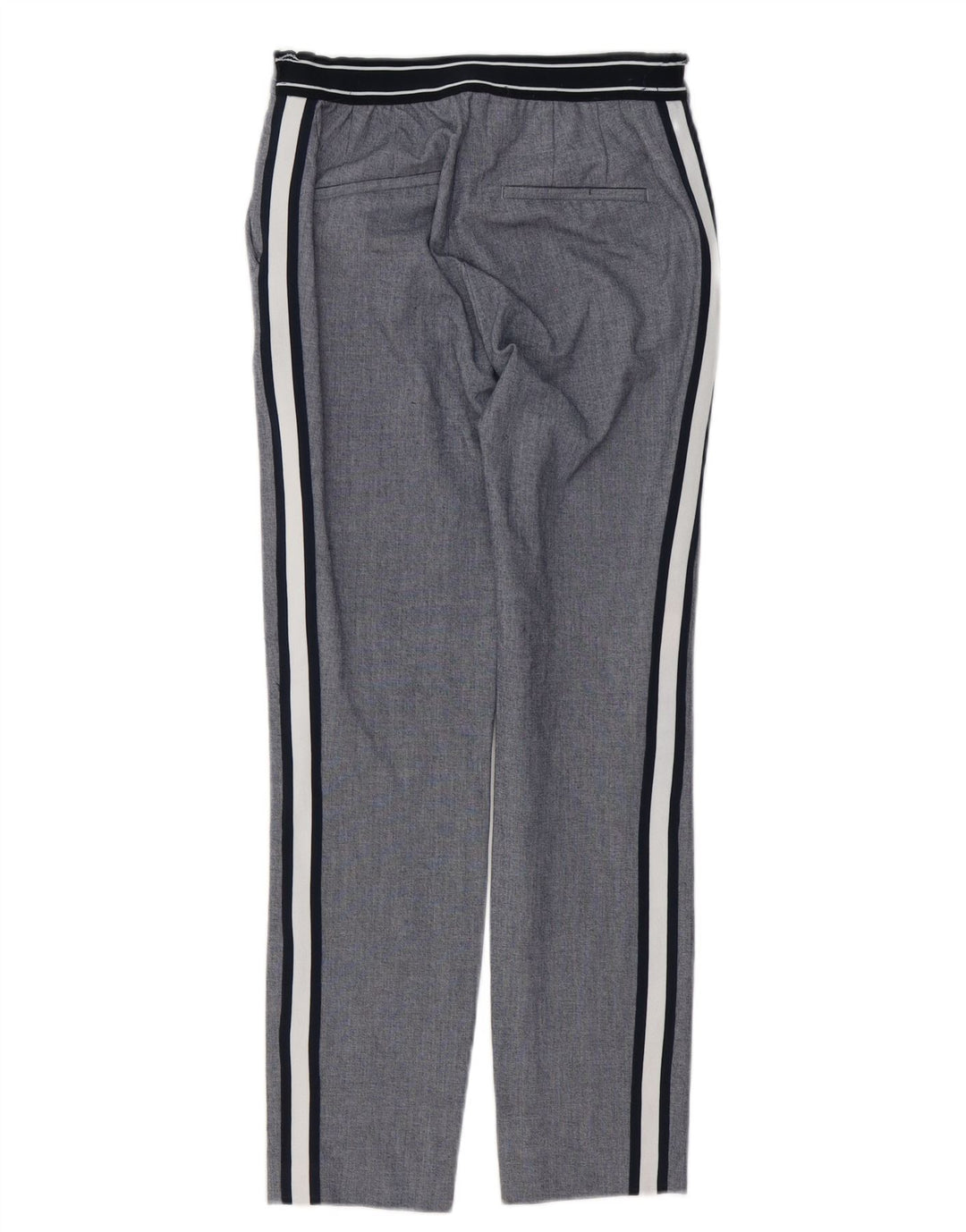 Zara Γυναικείο Slim παντελόνι Chino Μικρό W26 L27 Γκρι ριγέ πολυεστέρα
