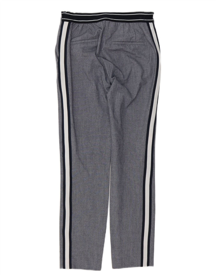 Zara Γυναικείο Slim παντελόνι Chino Μικρό W26 L27 Γκρι ριγέ πολυεστέρα