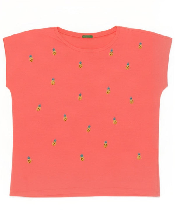 Γυναικείο γραφικό μπλουζάκι Benetton Top UK 14 Medium Pink