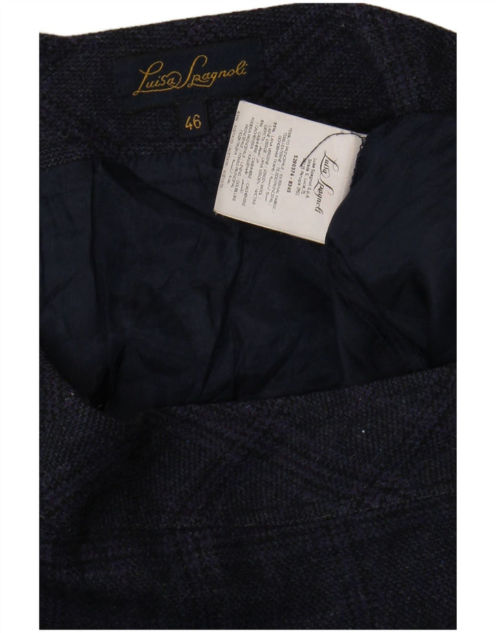 Luisa Spagnoli Γυναικεία Pencil Φούστα IT 46 Large W36 Navy Blue Check