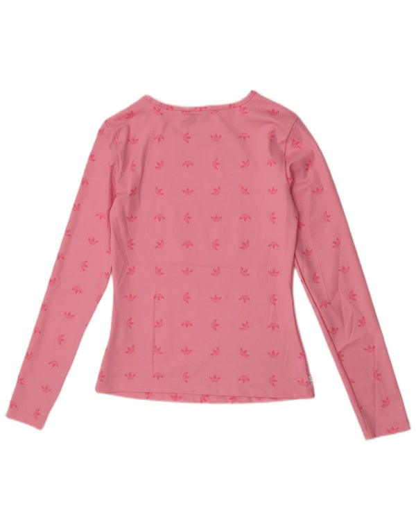Adidas Womens Graphic Top Long Sleeve UK 10 Small  Pink Polyester