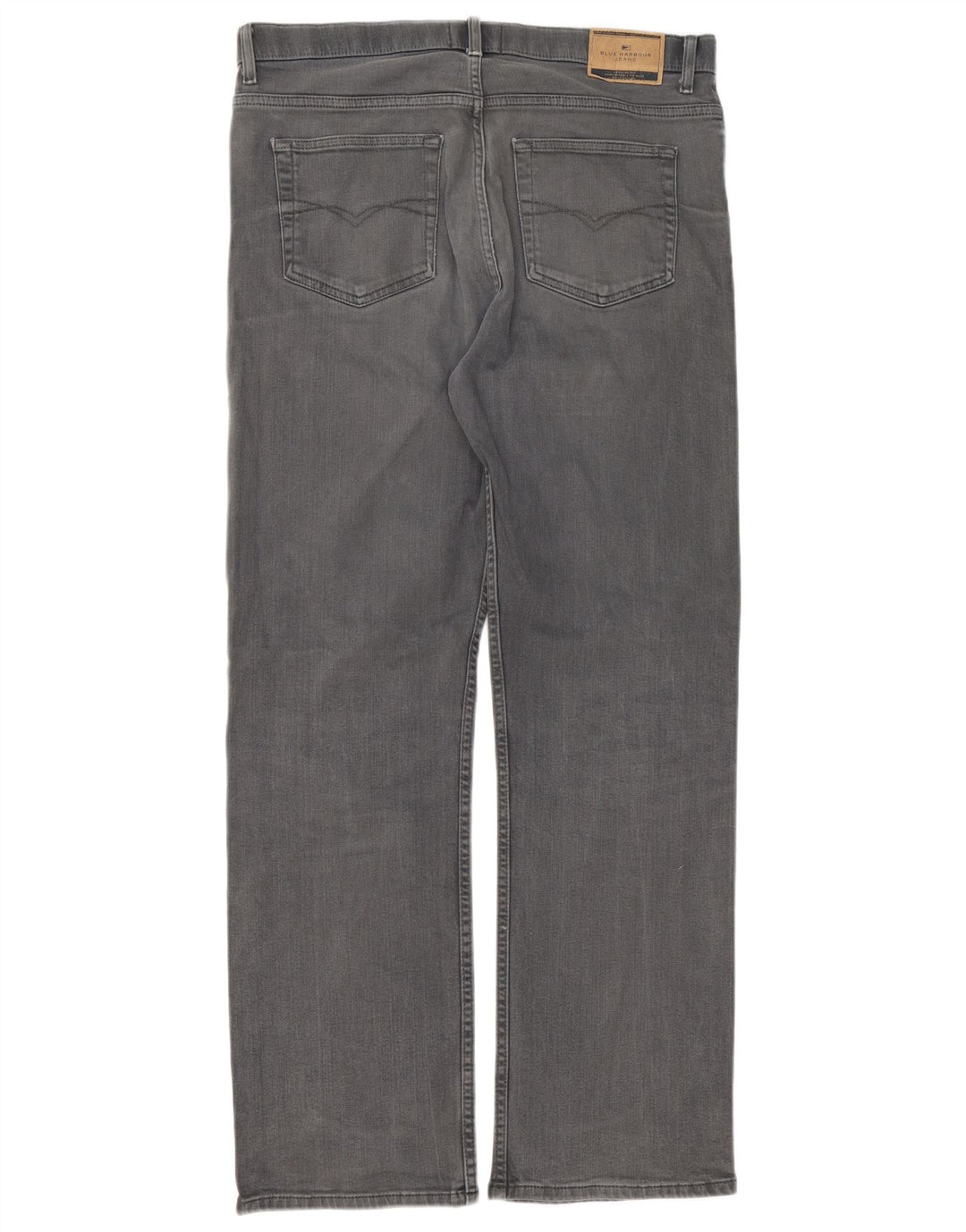 MARKS & SPENCER Ανδρικό μπλε Harbor Straight Jeans W36 L33 Γκρι βαμβακερό