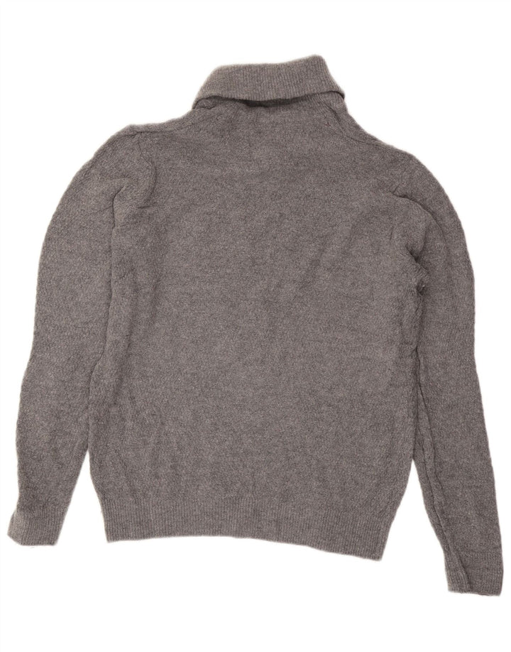 Marks & Spencer Ανδρικό πουλόβερ με κανονική εφαρμογή με σάλι λαιμό, μεσαίο γκρι μαλλί