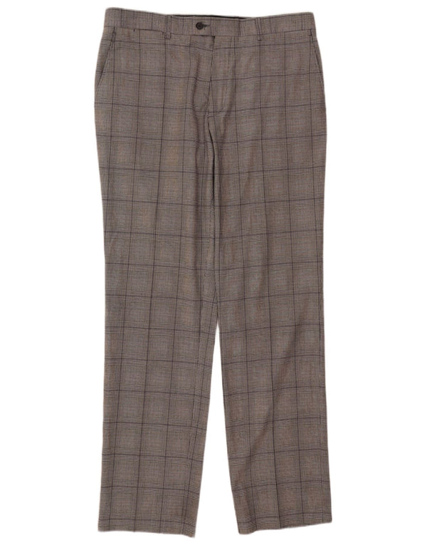 Zara Ανδρικό ίσιο παντελόνι EU 46 XL W36 L33 Grey Check