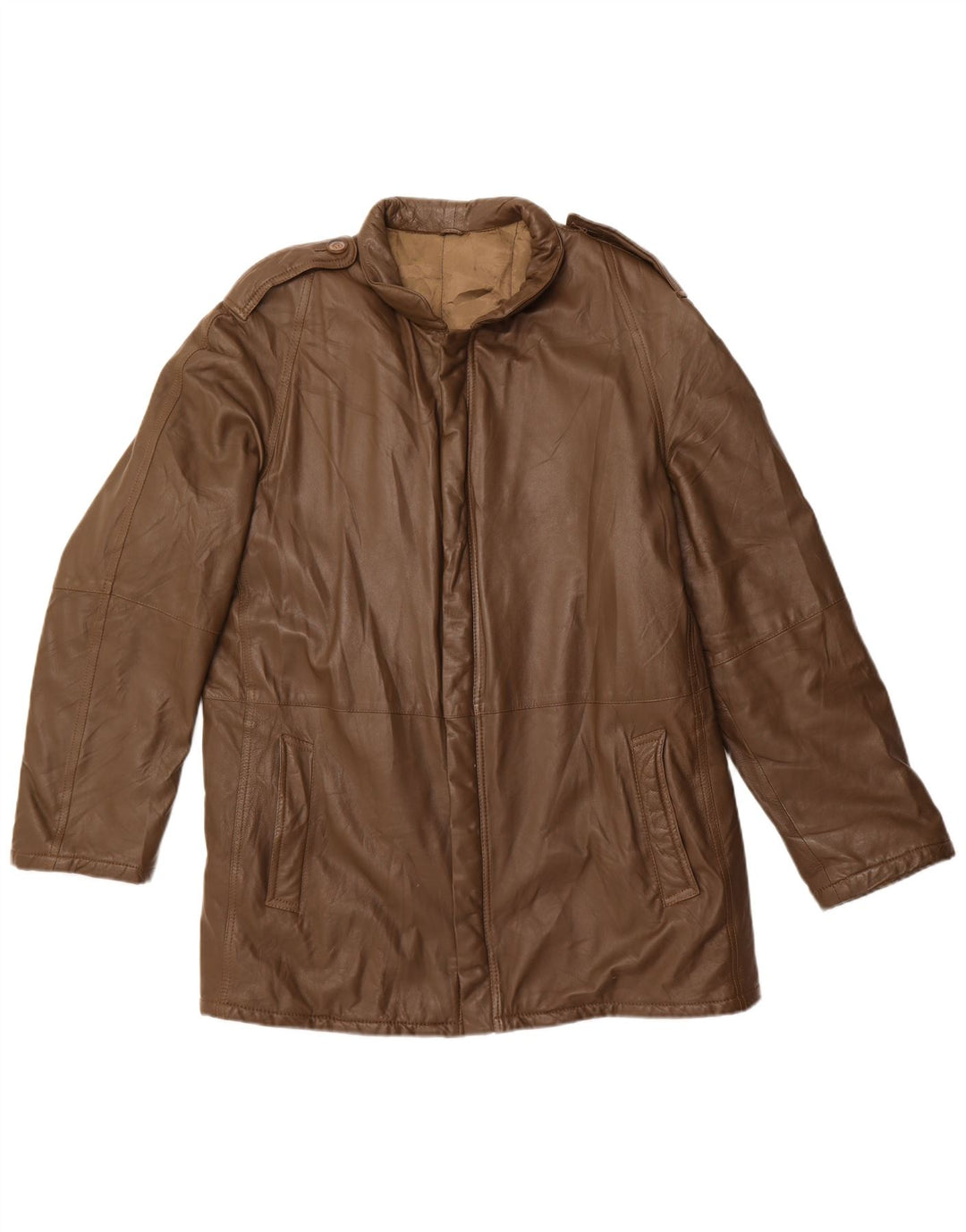 Vintage Ανδρικό Στρατιωτικό Δερμάτινο Μπουφάν UK 42 XL Δερμάτινο Χακί