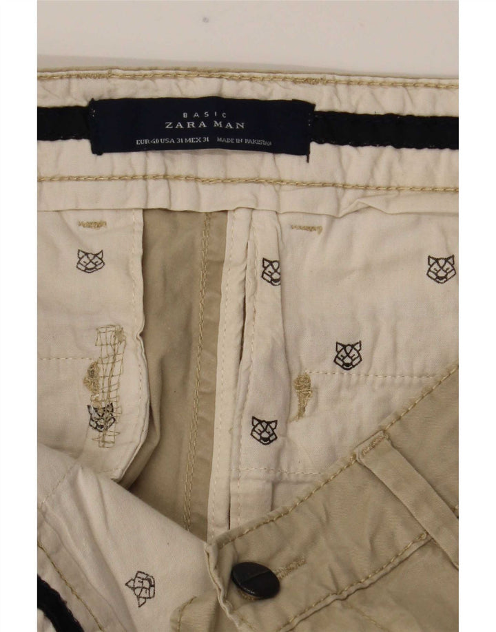 Zara Ανδρικό παντελόνι Chino Slim EU 40 Medium W34 L32 Beige