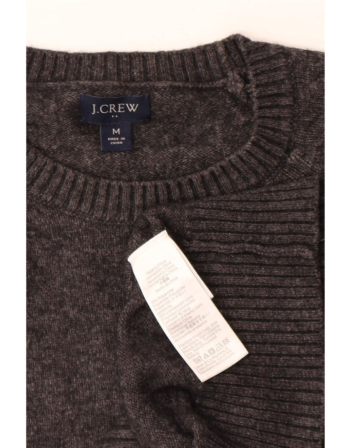 J. CREW Ανδρικό πουλόβερ με λαιμόκοψη με μεσαίο γκρι πολυαμίδιο