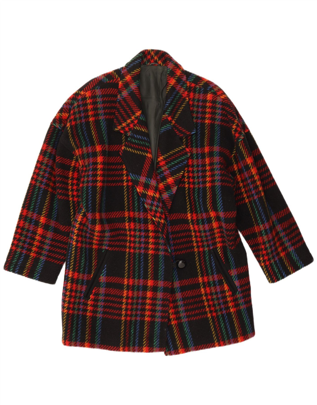 Vintage γυναικείο τζάκετ 1 κουμπιού Blazer IT 46 Μεγάλο πολύχρωμο τσεκ