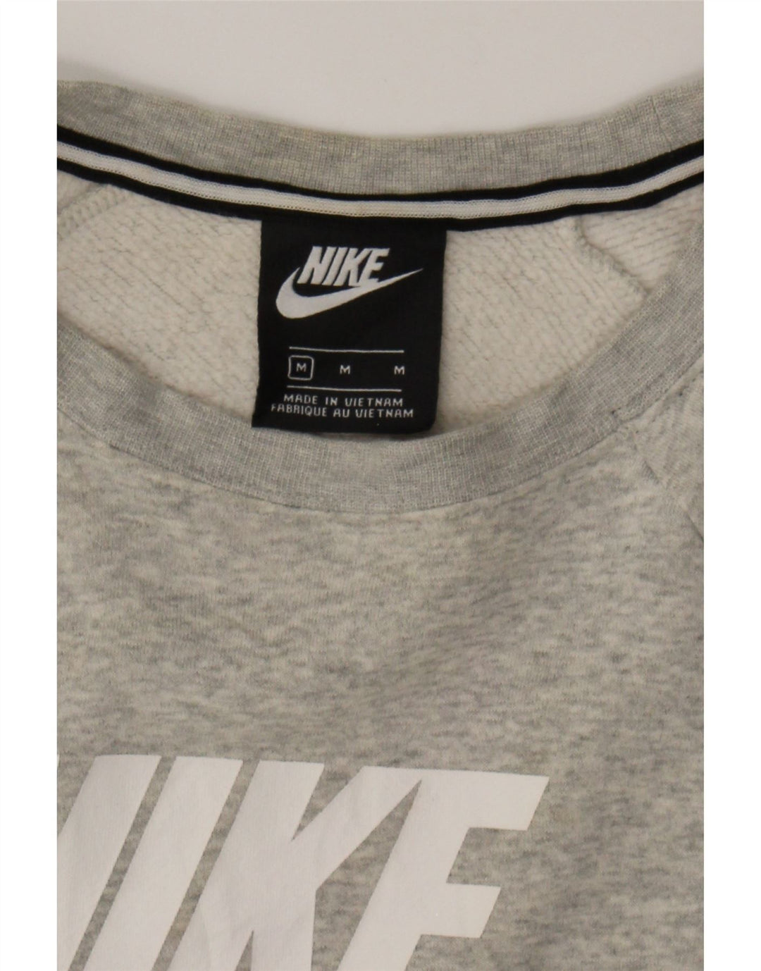 NIKE Womens Graphic Sweatshirt Jumper UK 14 Medium Grey Cotton Vintage Nike and Second-Hand Nike from Messina Hembry 