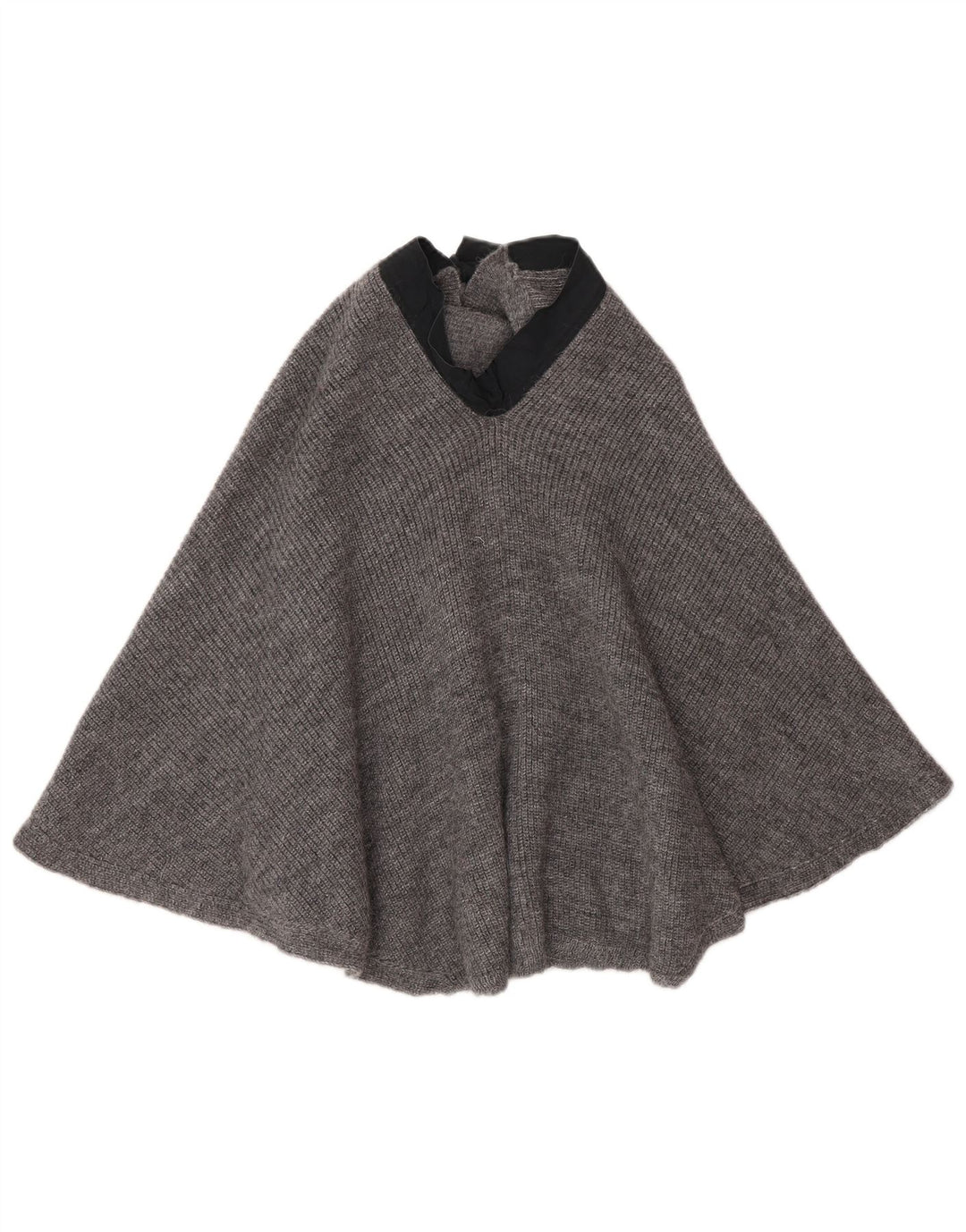 Vintage Γυναικείο Poncho Jumper UK 10 Small Grey Alpaca Wool