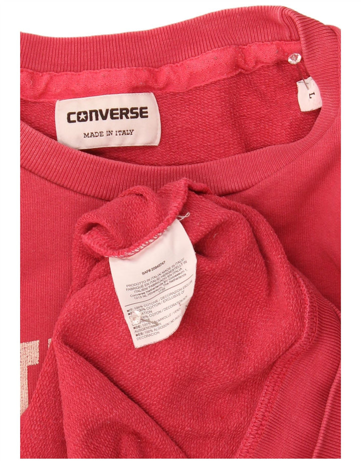 Ανδρικό γραφικό φούτερ Converse Jumper μεγάλο ροζ βαμβακερό