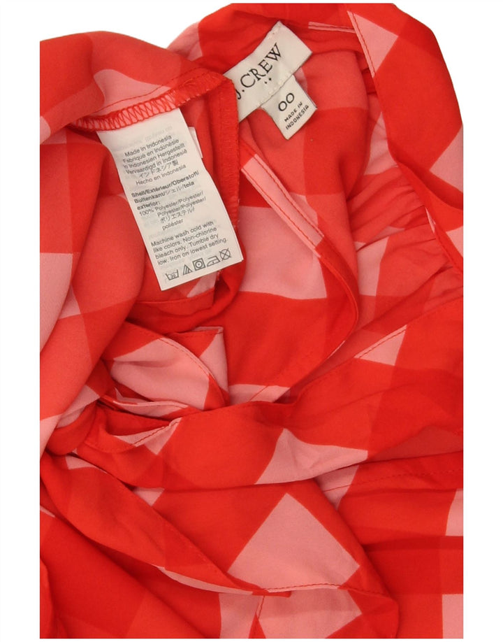 J. Crew γυναικείο παπιγιόν κορυφαίο US 00 2XS Red Gingham Polyester
