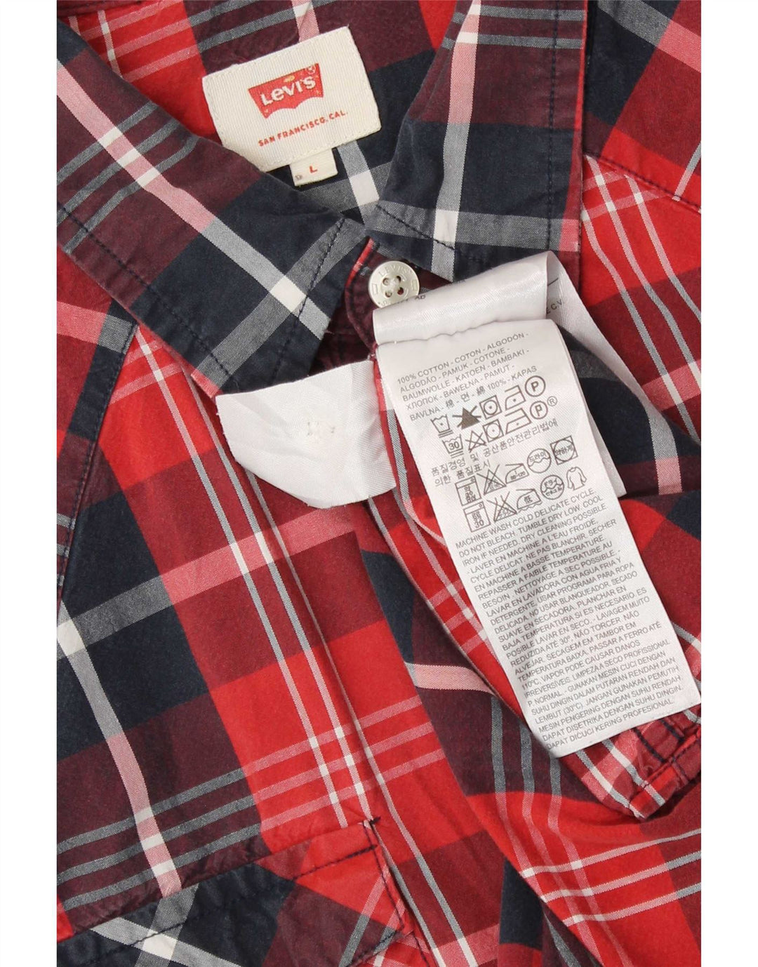 Ανδρικό κοντομάνικο πουκάμισο Levi's Κόκκινο μεγάλο βαμβακερό
