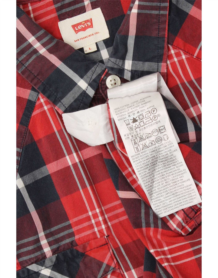 Ανδρικό κοντομάνικο πουκάμισο Levi's Κόκκινο μεγάλο βαμβακερό