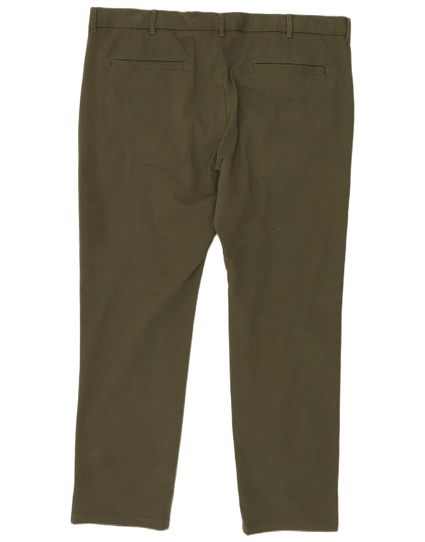 Ανδρικό παντελόνι Chino Marks & Spencer W40 L29 Χακί βαμβακερό