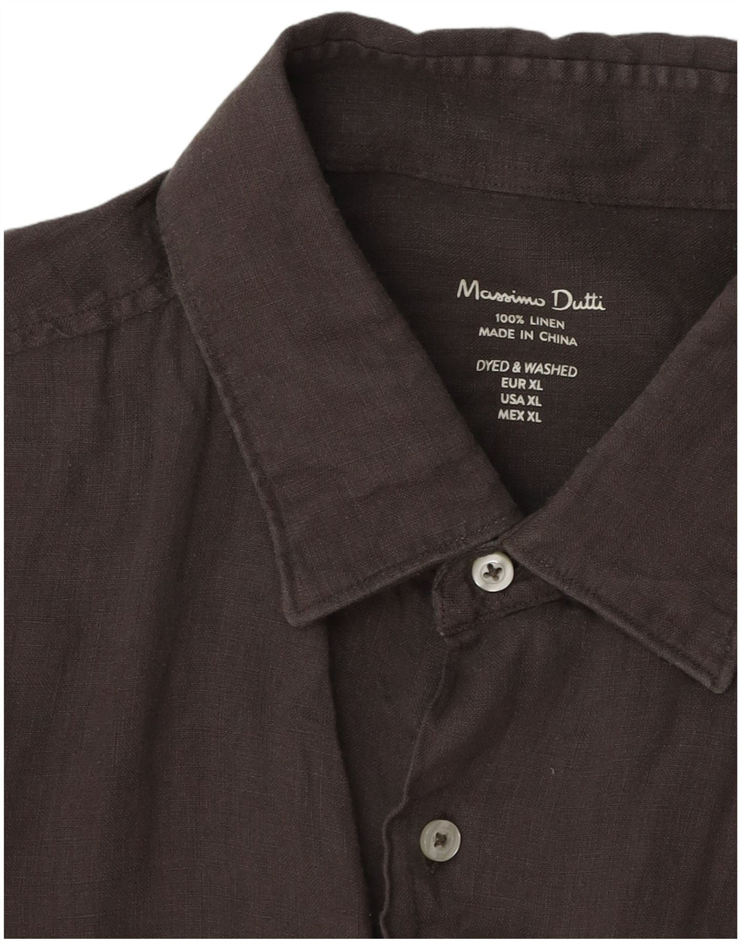 MASSIMO DUTTI Ανδρικό πουκάμισο XL Γκρι Λινό
