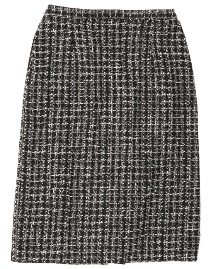 Klasse Γυναικεία Pencil Φούστα UK 16 Large W32 Black Check Polyester