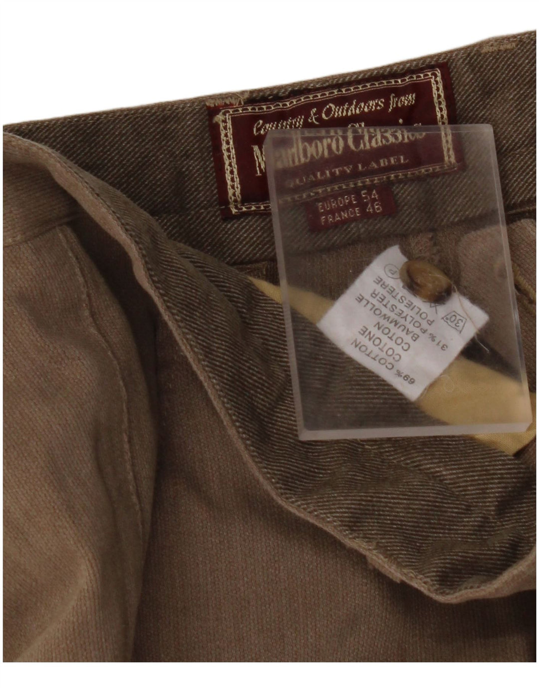 MARLBORO CLASSICS Ανδρικό κωνικό παντελόνι Chino EU 54 2XL W36 L29 Beige