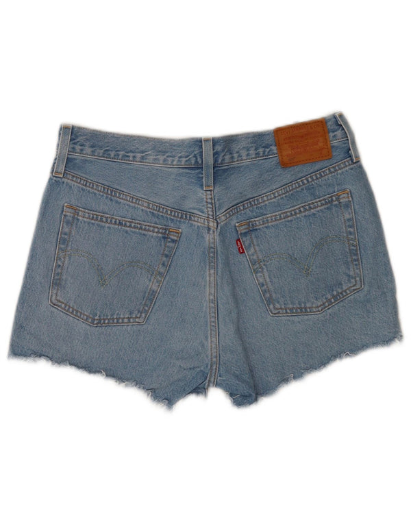 Levi's Womens 501 Distressed τζιν σορτς W28 μεσαίο μπλε βαμβακερό