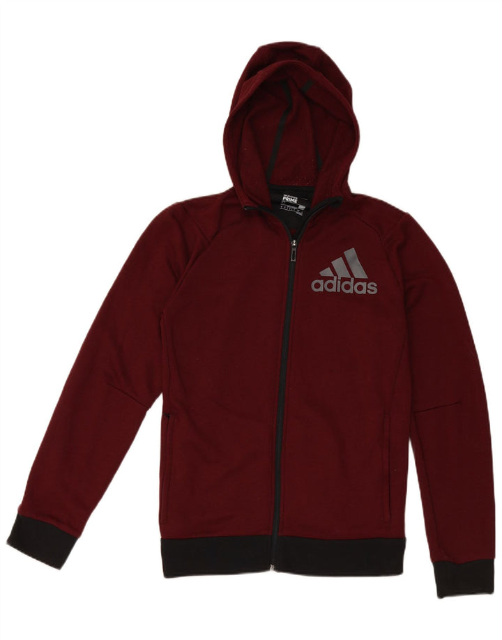 Ανδρικό πουλόβερ με κουκούλα με φερμουάρ Adidas Μικρό μπορντό πολυεστέρα