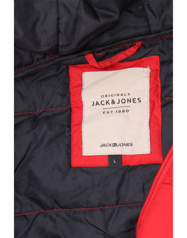 JACK & JONES Ανδρικό μπουφάν με κουκούλα UK 40 μεγάλο κόκκινο