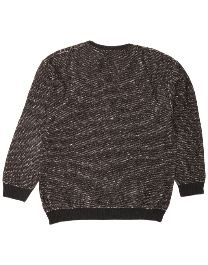 SOUTH COAST Mens V-Neck Jumper Sweater Large Brown Flecked