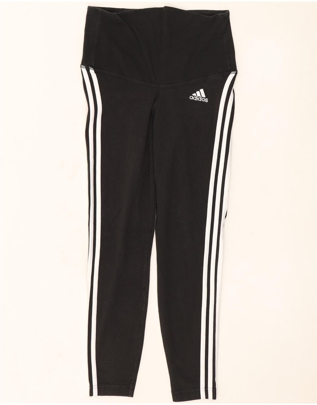 Γυναικείο κολάν Adidas UK 12/14 Μεσαίο μαύρο βαμβακερό