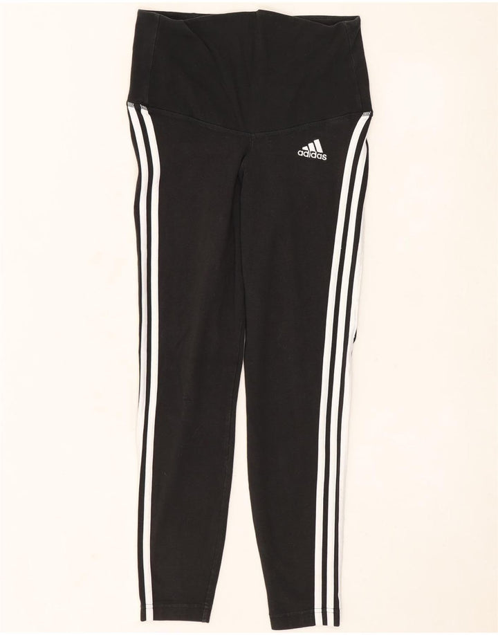 Γυναικείο κολάν Adidas UK 12/14 Μεσαίο μαύρο βαμβακερό