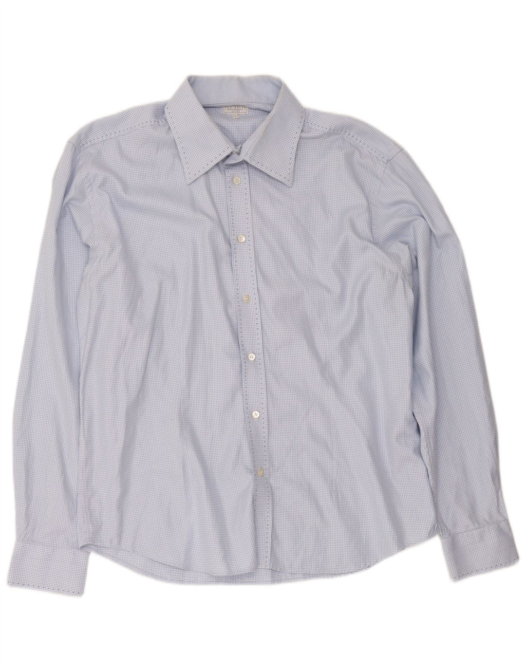 Ανδρικό πουκάμισο Ted Baker Size 6 2XL Μπλε Houndstooth Βαμβακερό