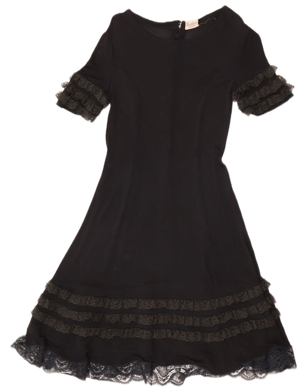 Luisa Spagnoli Γυναικείο φόρεμα A-Line UK 8 Small Black Floral