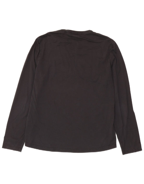 Hugo Boss Mens Graphic Top Long Sleeve Medium Black Cotton