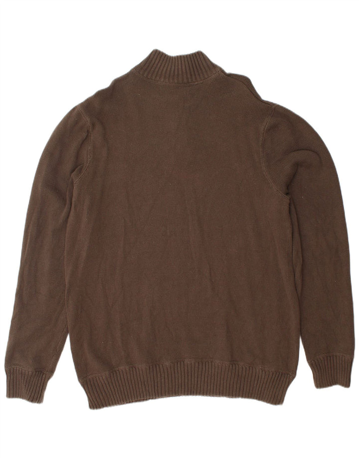 EDDIE BAUER Ανδρικό πουλόβερ με φερμουάρ, μεγάλο καφέ βαμβακερό