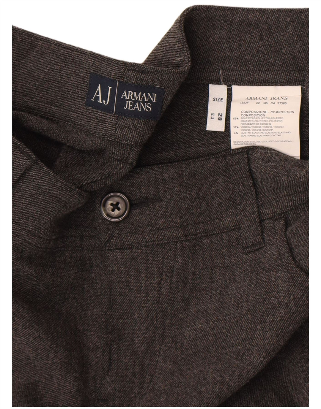 Armani Ανδρικό Slim Fit Casual Παντελόνι W28 L29 Γκρι Πολυεστέρας