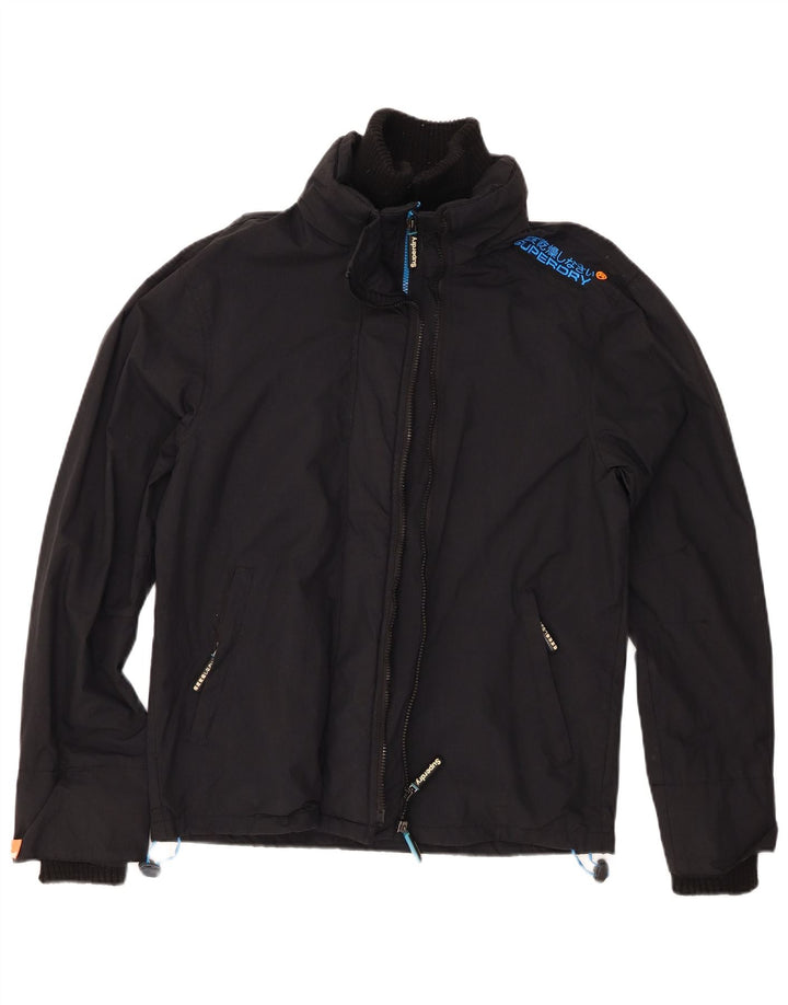 Ανδρικό SUPERDRY Windcheater Windbreaker Jacket UK 40 Large Black Nylon