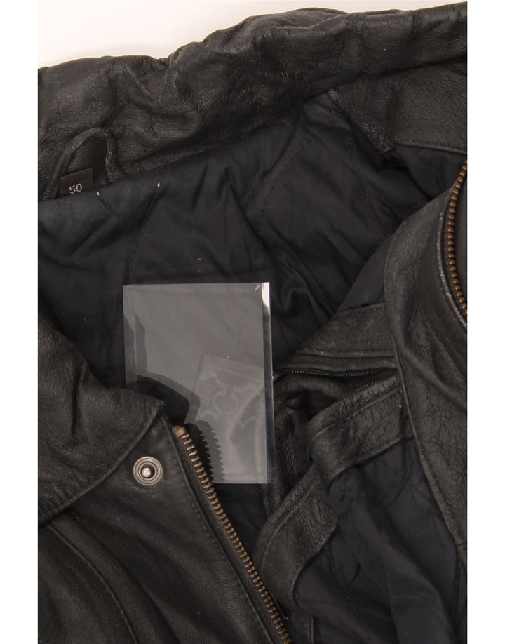 C&A Mens Leather Jacket IT 50 Large Black Leather Vintage C&A and Second-Hand C&A from Messina Hembry 