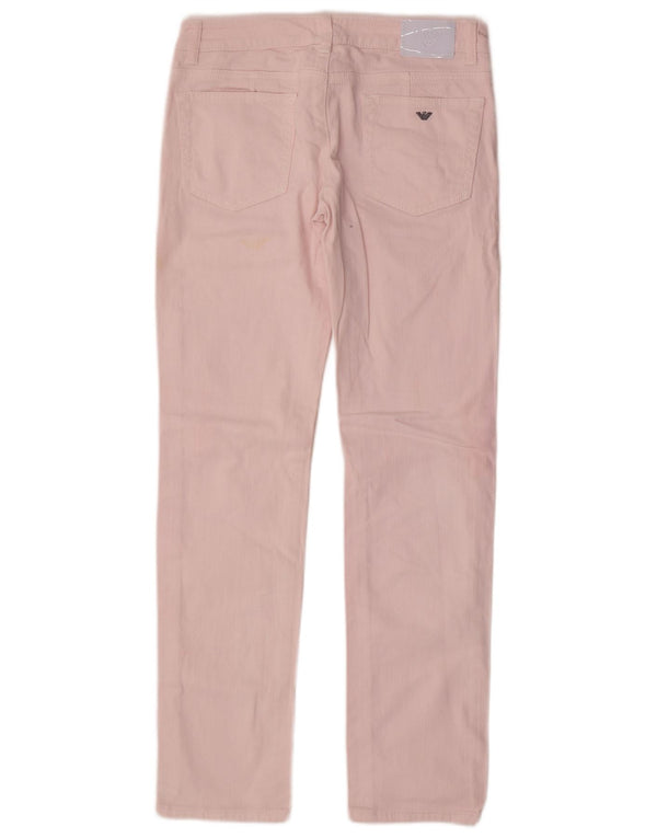 Armani Teen Girls Slim Casual Παντελόνι 13-14 ετών W28 L30 Ροζ βαμβακερό