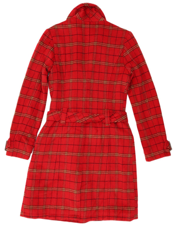 KHUJO Γυναικείο παλτό με διπλό στήθος UK 12 μεσαίο κόκκινο μαλλί