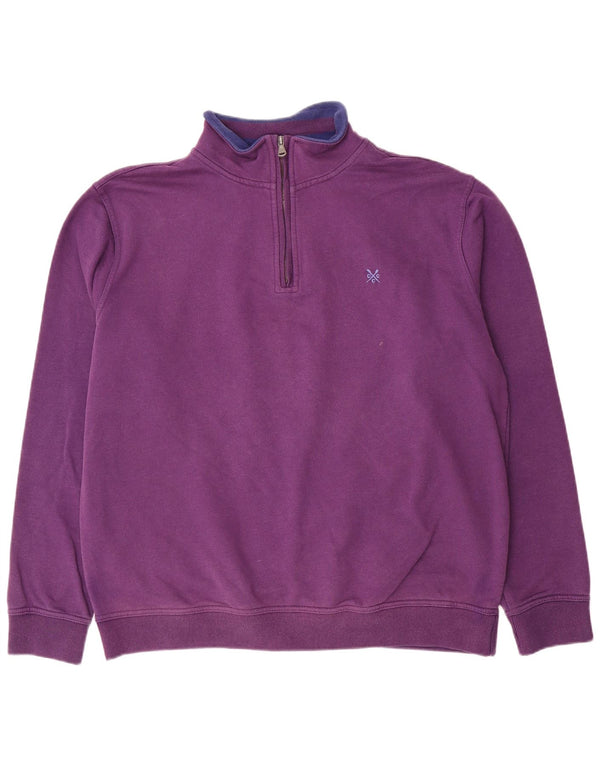 Ανδρικό φούτερ με φερμουάρ Crew Clothing Jumper 2XL Μωβ βαμβακερό