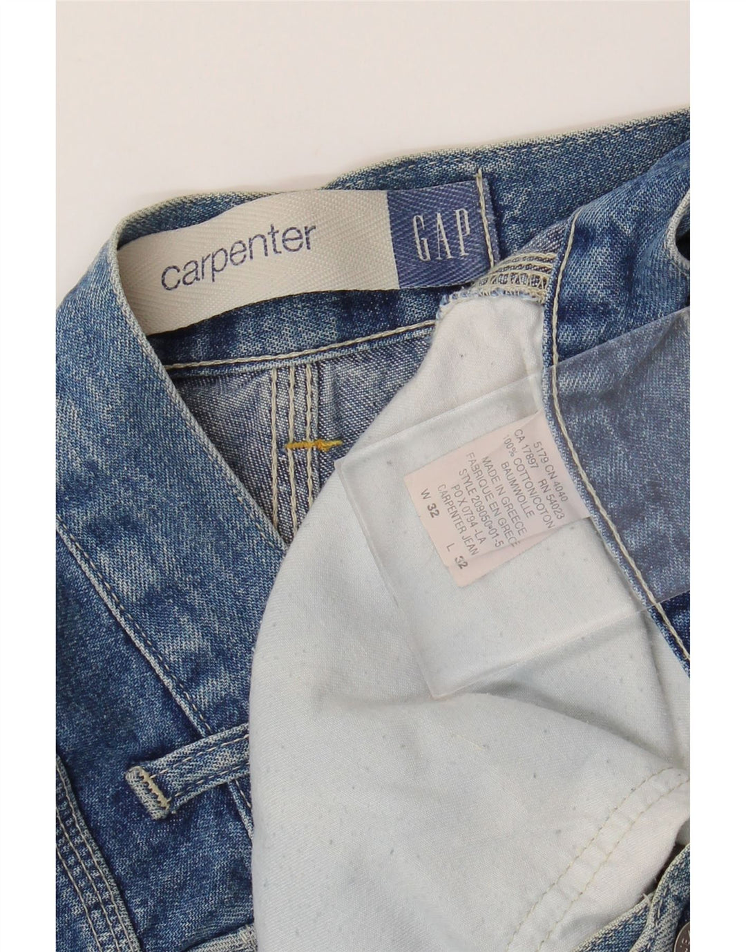 Gap Mens Carpenter Cargo Straight Jeans W32 L32 Μπλε βαμβακερό