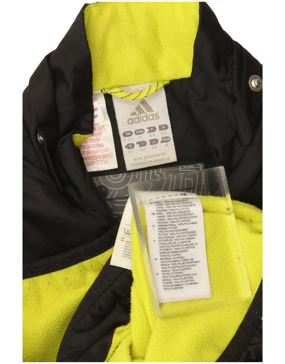 ADIDAS Boys αθλητική φόρμα τοπ μπουφάν 11-12 ετών Μαύρο Colourblock Nylon