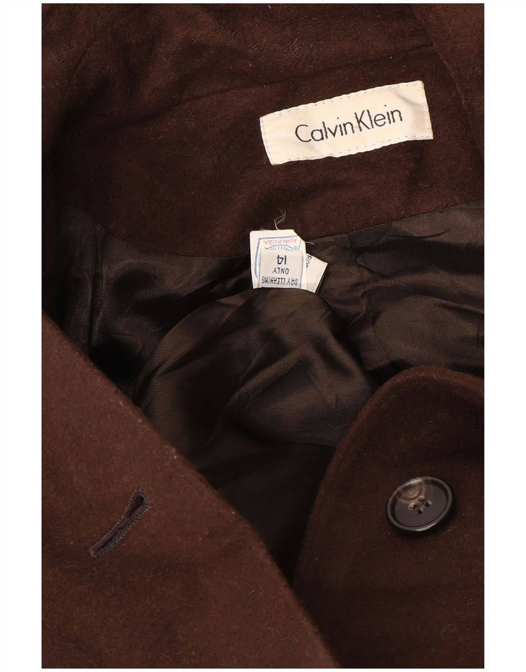 Γυναικείο παλτό Calvin Klein Oversized US 14 XL Καφέ Μαλλί