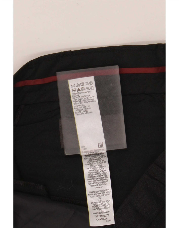 Marks & Spencer Ανδρικό παντελόνι με κανονική εφαρμογή W36 L31 Γκρι μαλλί