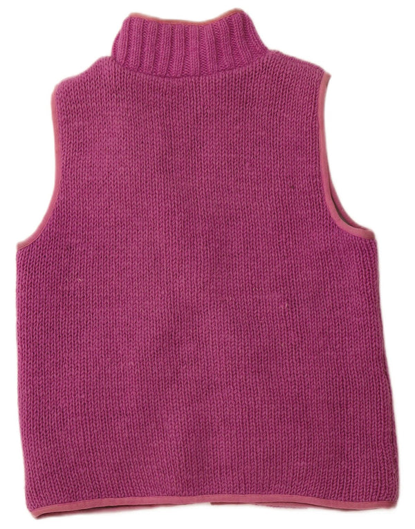 PACHAMAMA Womens Sleeveless Cardigan Sweater UK 14 Medium Purple Wool