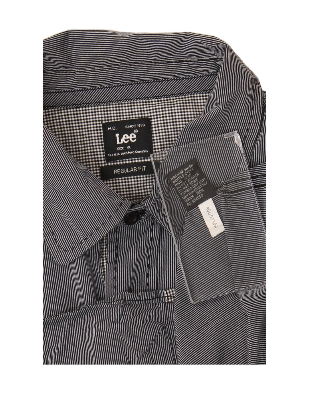 Ανδρικό πουκάμισο Lee Regular Fit XL Μπλε βαμβακερό pinstripe