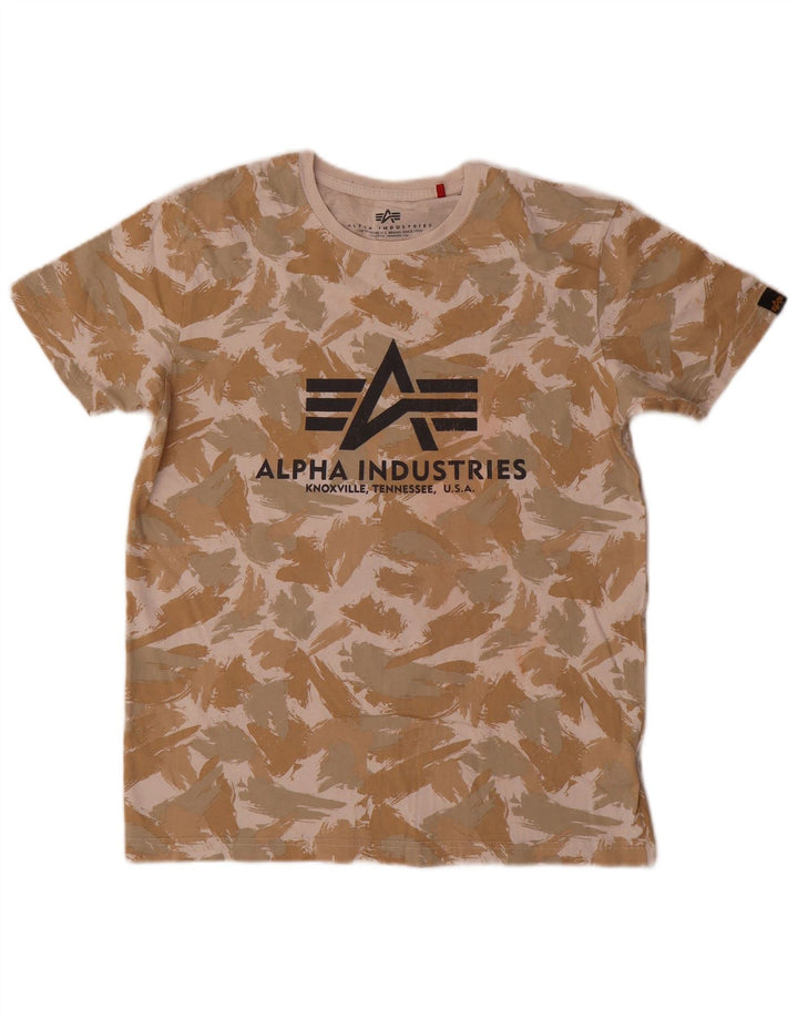 Ανδρικό γραφικό T-shirt Alpha Industries Top Μικρό πολύχρωμο βαμβακερό